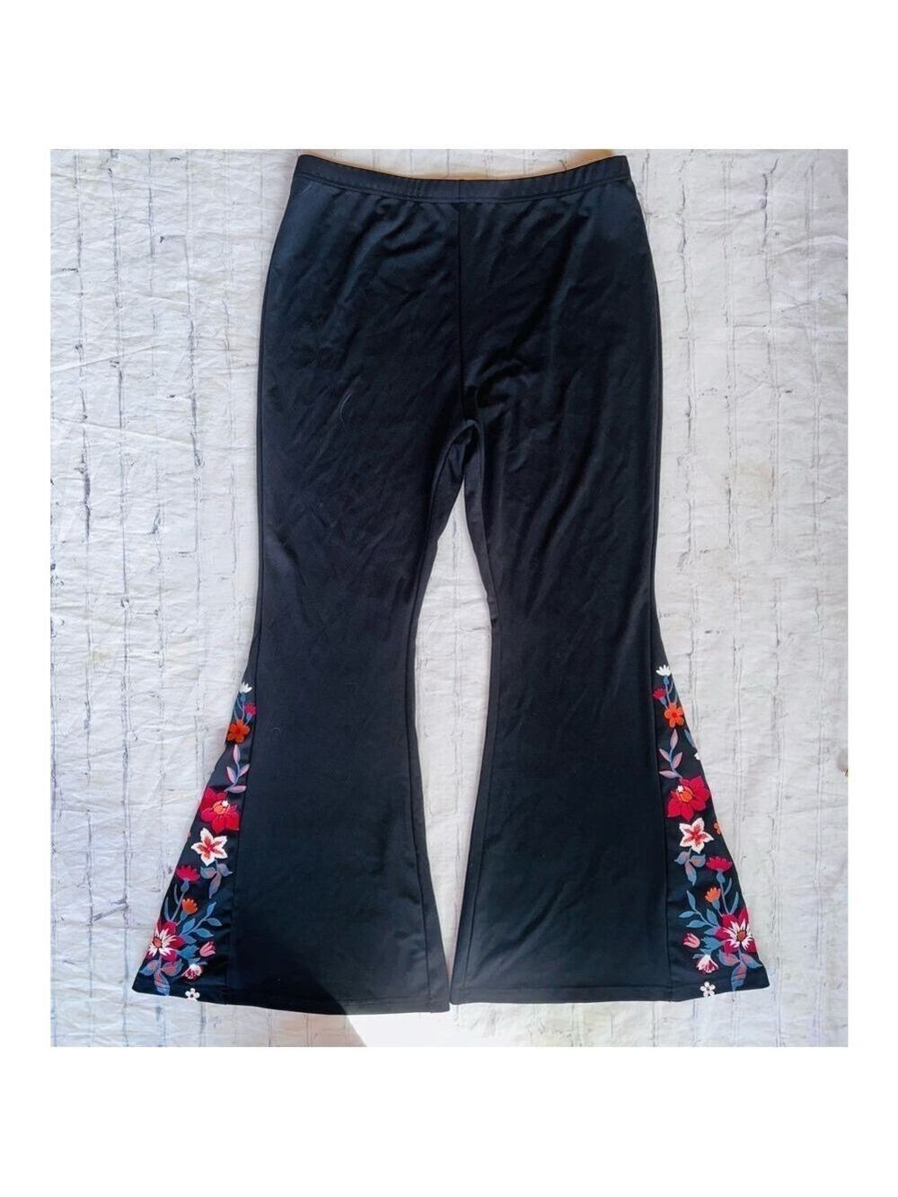 NWOT Women’s 2XL Shein Curve Pull On Floral Print Bell Bottom Dress Pants